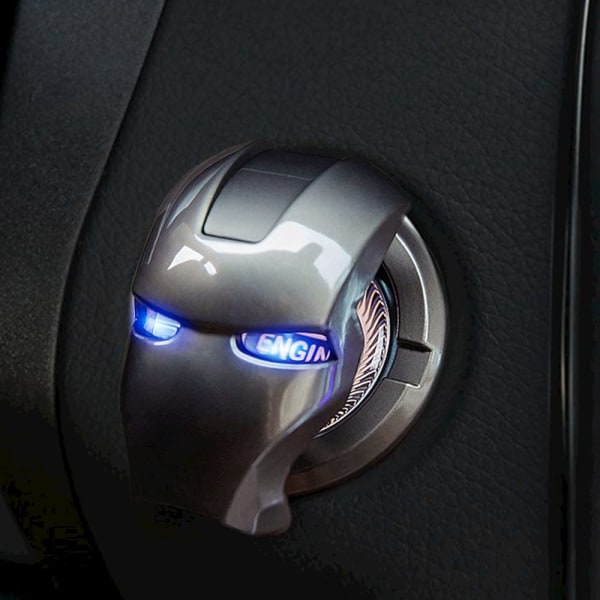 (5-PACK) Bil Start Stopp knapp Knapplock Metall (Matt Svart)