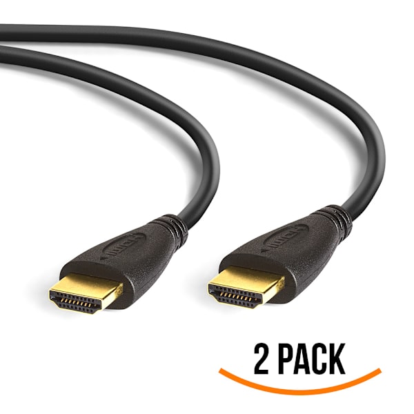 (2-PACK) HDMI-kabel 3M 4K-stöd 3D-stöd guldpläterade kontakter (2-PACK) 3 Meter