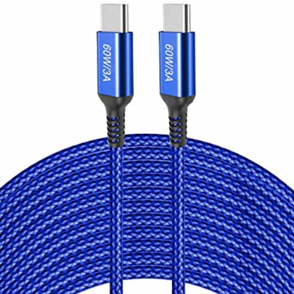 Snabbladdningskabel USB-C till USB-C 60W 3A (5m) USB-C PD 5 Meter