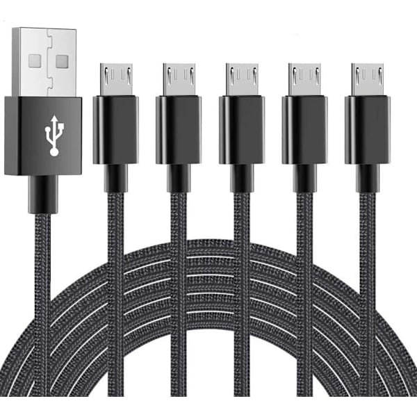 (5st) 5-Pack Micro-USB-kabel PS4/PS5 (2M) Extra Lång