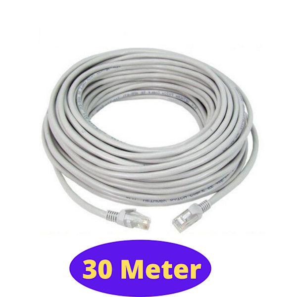 (2st) 30m - Nätverkskabel Cat5e - Internetkabel grå (30 Meter)