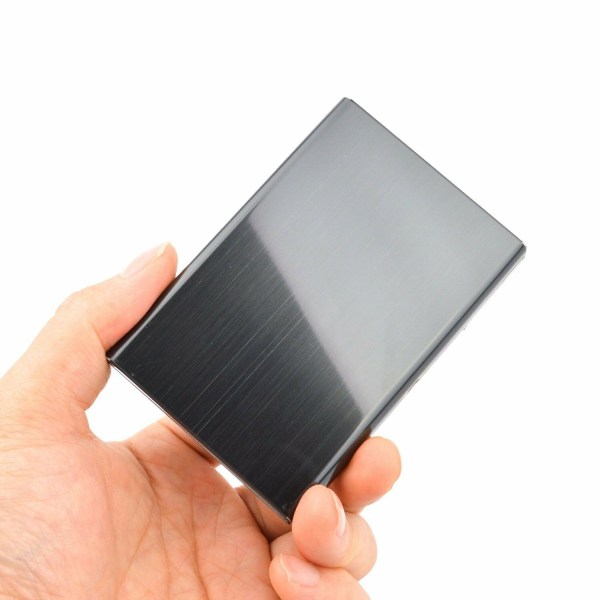 (4st) Rostfri Korthållare med fack - Skyddar RFID plånbokmetall svart korthållare
