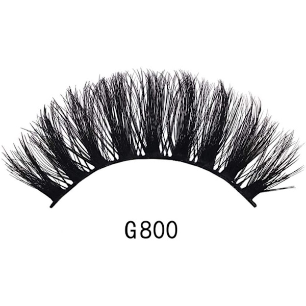 10-par lösögonfransar - 3D faux mink G800 svart