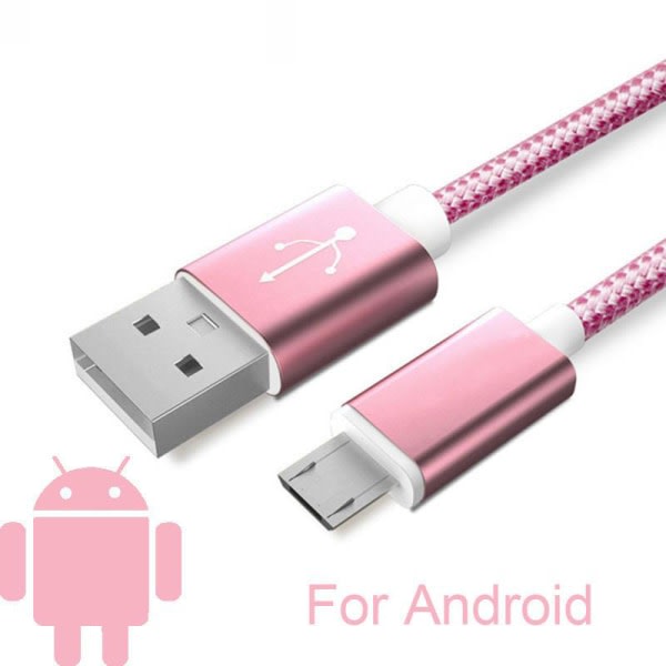 1M Rosa trasselfri Laddkabel till Samsung (Android) inte usb-c!