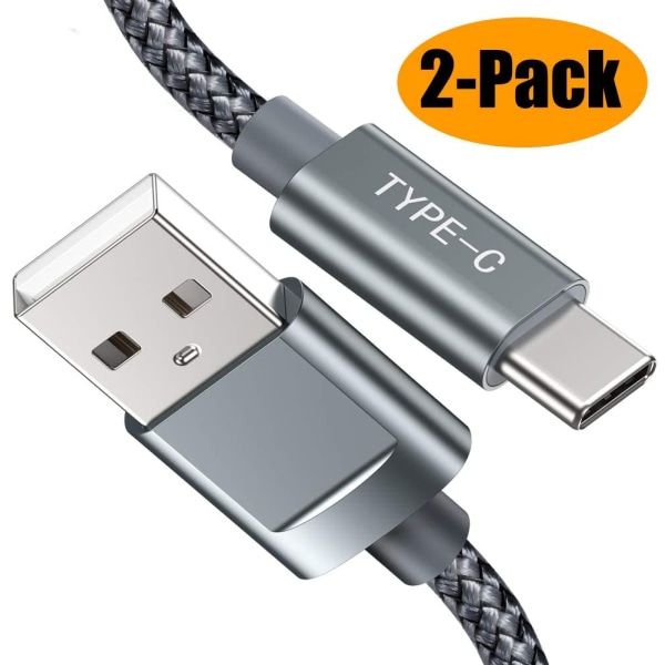 2-Pack USB-C type-C Laddsladd 1M A41/A50/A53/S20/S21/S22 (2-PACK) 1 meter