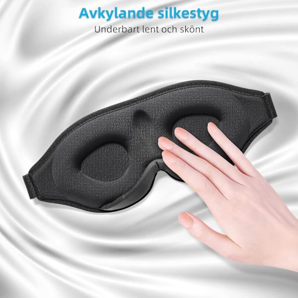 (2-PACK) 2024 Innovativ Sovmask för Män och Kvinnor, Ljusblockerande Ögonmask för Sömn, Tupplur, Meditation, Resa(Svart)