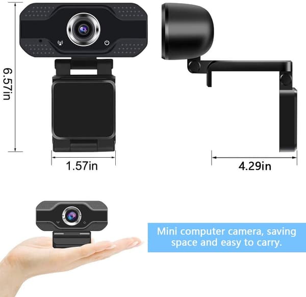 1080P HD webbkamera med inbyggd mikrofon, USB 2.0 (PC & MAC)
