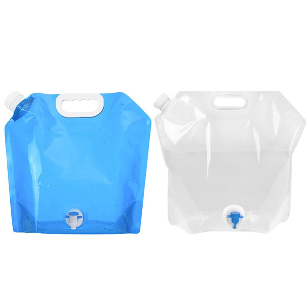 (5-PACK) Vattendunk vattenflaska vatten dunkar vattenpåse 10L - Kran Vit (10 Liter)