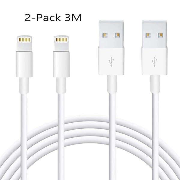 (2-Pack) 3 meter Lightning iPhone Laddnings Kabel laddsladd (2-PACK) 3 meter