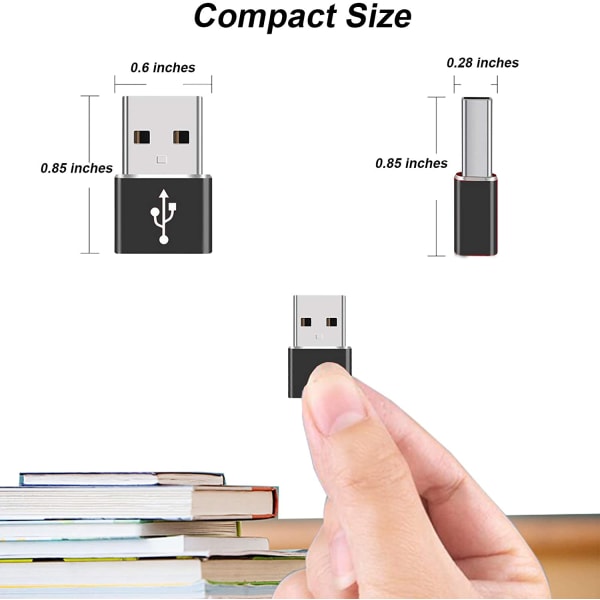 (2st) USB-adapter - USB typ A (hane) till USB-C (hona) - USB 3.1 (2PACK) C-hona till A-hane