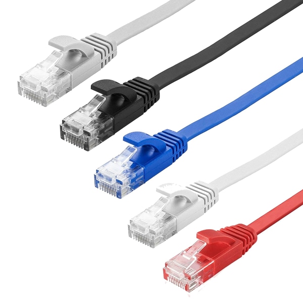Nätverkskabel 20 meter U/UTP platt kabel 1 Gbit/s vit 20 m (20M platt)