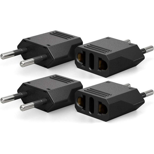 4-PACK Reseadapter EU till US Svart (4-PACK)