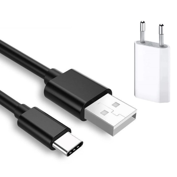 USB C 3.1 laddkabel (1M) Nylonflätad + Samsung 1A Väggladdare