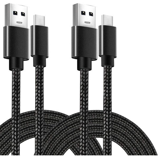 (2st) 2M Typ-c charge USB-C braided laddare Type-C (2-PACK) 2 meter