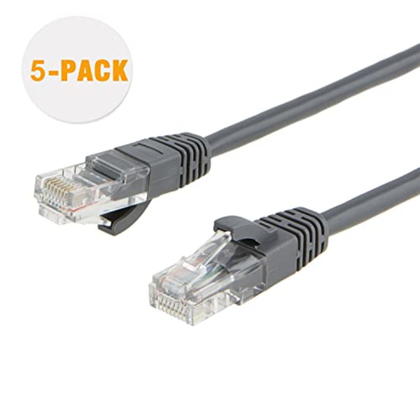 (5-PACK) Cat5e Cat6 U/UTP, oskärmad nätverkskabel Patchkabel 1m (1 meter)