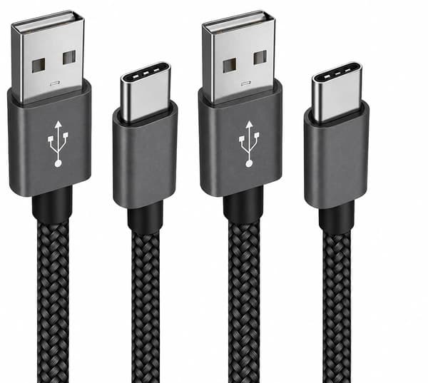 (2st) Laddsladd för Samsung Galaxy S25 S24 S9 S10 S20 S21 S22 S23 och iPhone 15 16 17 PRO PLUS MAX- ( 2 Meter) (2-PACK) 2 meter