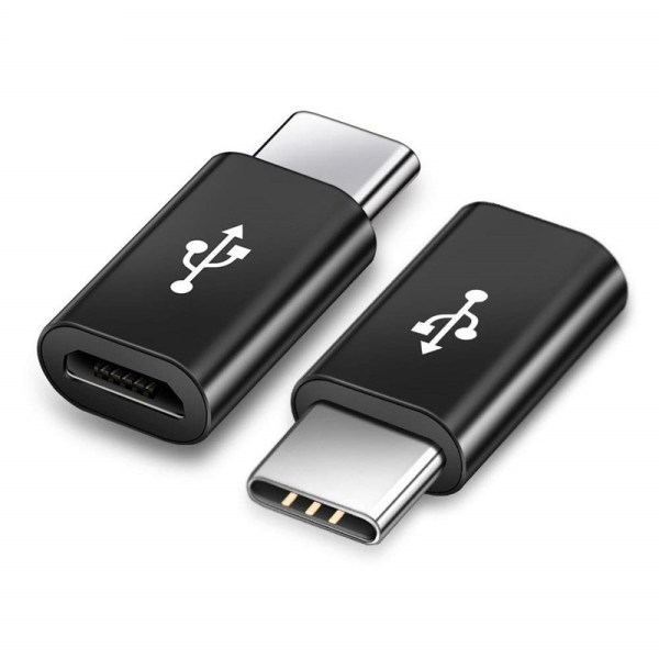 4 Pack Micro USB till USB-C adapter (Svart)