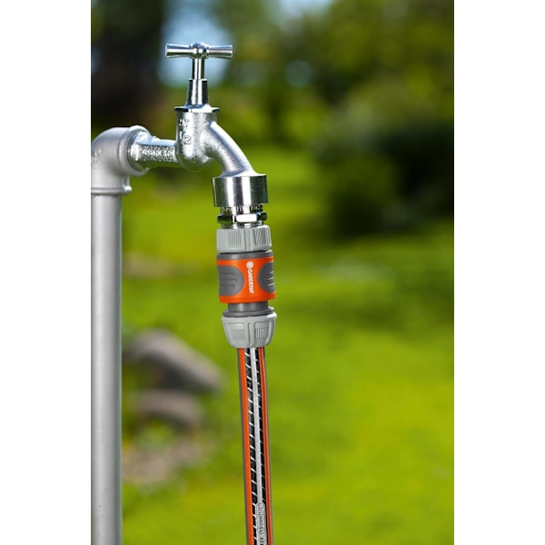 (3-PACK) Gardena slanganslutning 13 mm (1/2 tum) och 15 mm (5/8 tum): Slanganslutning, greppspår, enkel montering
