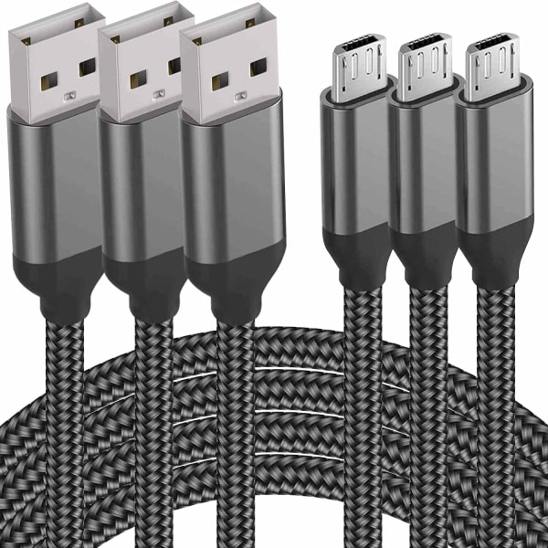 (3M) 3-Pack Micro-USB-kabel för PS4 , XBOX , Samsung Edge