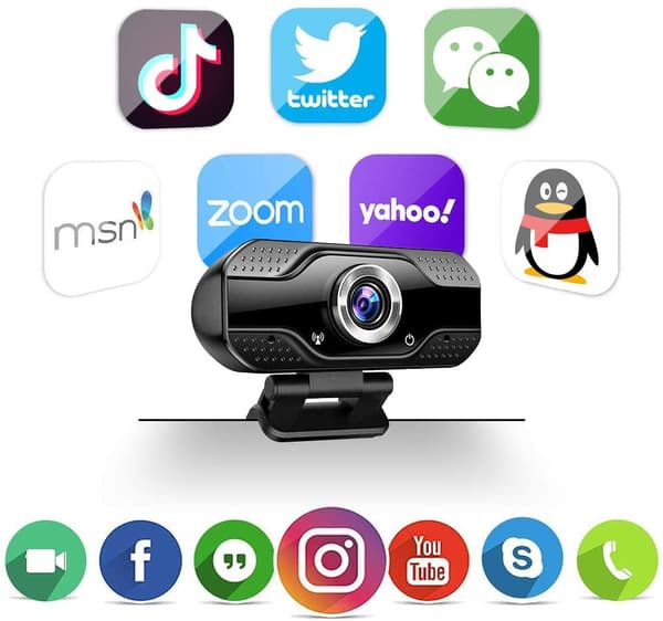 1080P HD webbkamera med inbyggd mikrofon, USB 2.0 (PC & MAC)