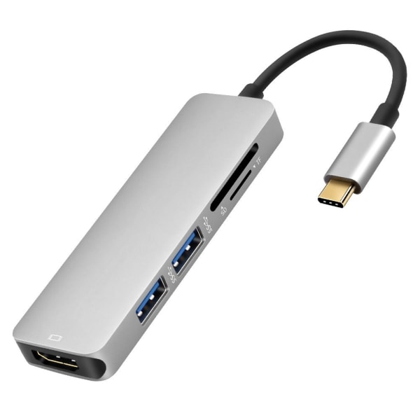 USB-C Multiport Adapter till USB (PD), HDMI 4K och SD + MicroSD