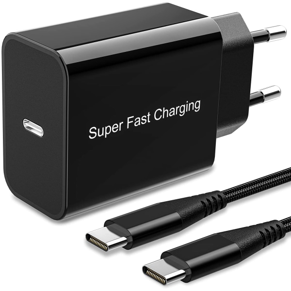 HTC USB-C till USB-C Kabel - 1M + 25W SUPERSNABB PD Adapter