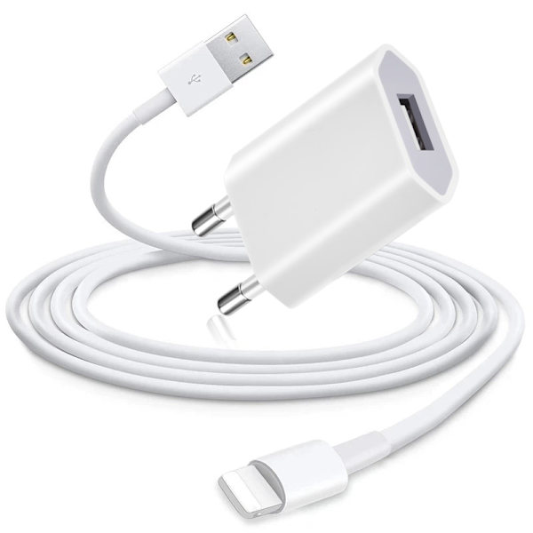 (2st) iPhone Laddare 5/6/7/8/X/11/12/13/14 PRO MAX +Lightning Kabel 1 meter