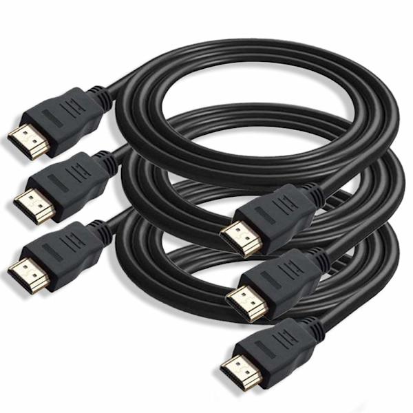 (3-PACK) HDMI-kabel 1 meter 4K-stöd 3D-stöd guldpläterade 1M (3-PACK, 1M)