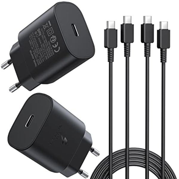 Super Laddare / Väggadapter Samsung 3A 25W + 1M C-C kabel 1 Meter