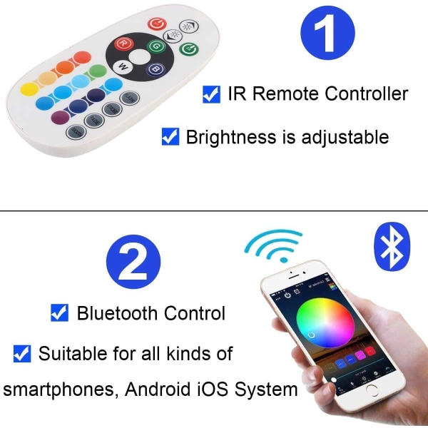 30m RGB LED-Ljusslinga Utomhus med Bluetooth & App (30 Meter)