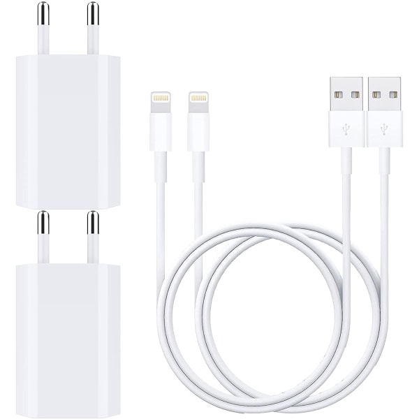 (2x) Lightning laddare iPhone 13/12/11/ Xs/Max/X/8/7/6/5 Pro (4-PACK) 1 Meter