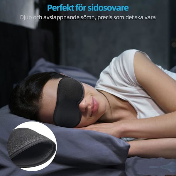 (2-PACK) 2024 Innovativ Sovmask för Män och Kvinnor, Ljusblockerande Ögonmask för Sömn, Tupplur, Meditation, Resa(Svart)
