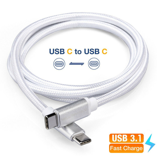 2x Kompatibel Samsung USB-C till USB-C Kabel - 1m - (1-PACK) 1 meter