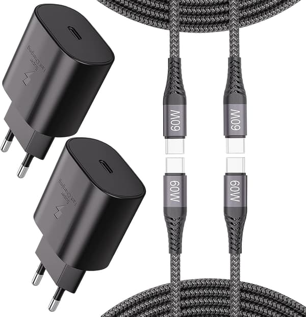 (2st) Samsung Galaxy S10/S23/S8 USB-kabel Typ-C +25W 2M USB C-C