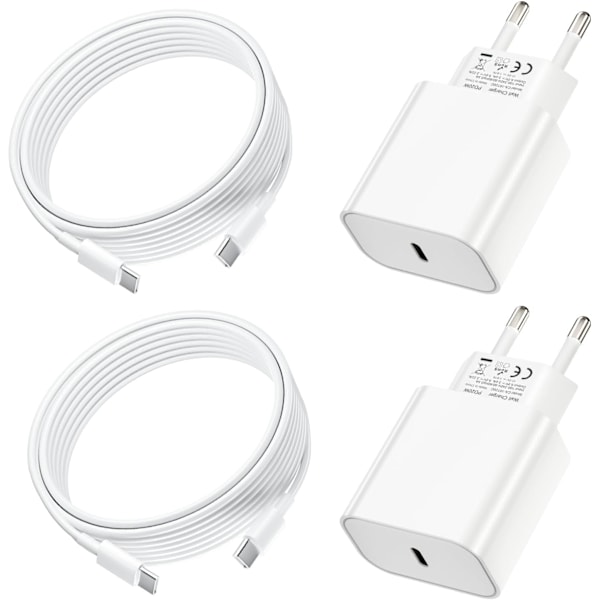 (2st) 2M Kabel + 20W iPhone 15 Pro / 15 Pro Max / 15 Plus / 16 (2M + mini)