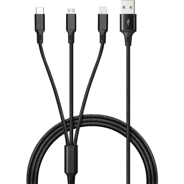 (2st) (2 METER!!!) 3in1 USB-kabel iPhone / Samsung / Huawei m.fl.
