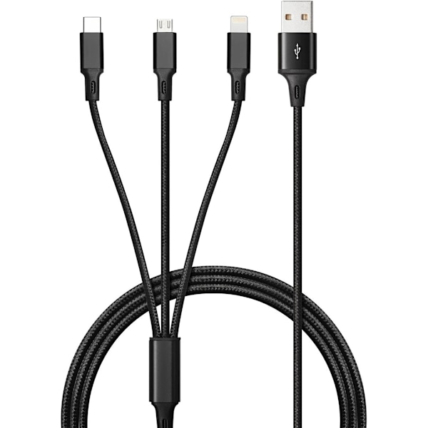 (2st) (2 METER!!!) 3in1 USB-kabel iPhone / Samsung / Huawei m.fl.