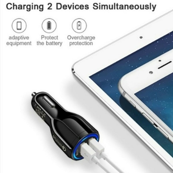 (2-PACK) Billaddare Fast Charge 3.0 iOS/Android 35W For Car (1-PACK)