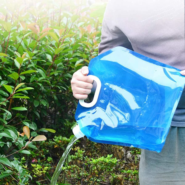 (5-PACK) Hopfällbar Vattenbehållare Utomhusvattenpåse - Blå 5L (5 Liter blå)