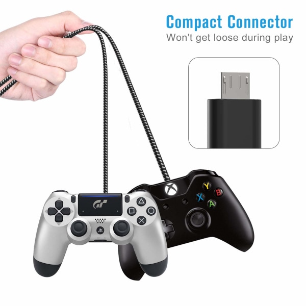 3-Pack Micro-USB-kabel för XBOX ONE S/X PS5 / PS4 (3M)