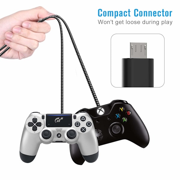 (3st) Micro-USB-kabel (3M) Extra Lång PLAYSTATION 4 PRO (3-PACK) 3 meter