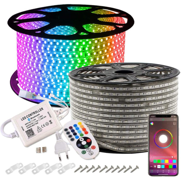 30m RGB LED-Ljusslinga Utomhus med Bluetooth & App (30 Meter)