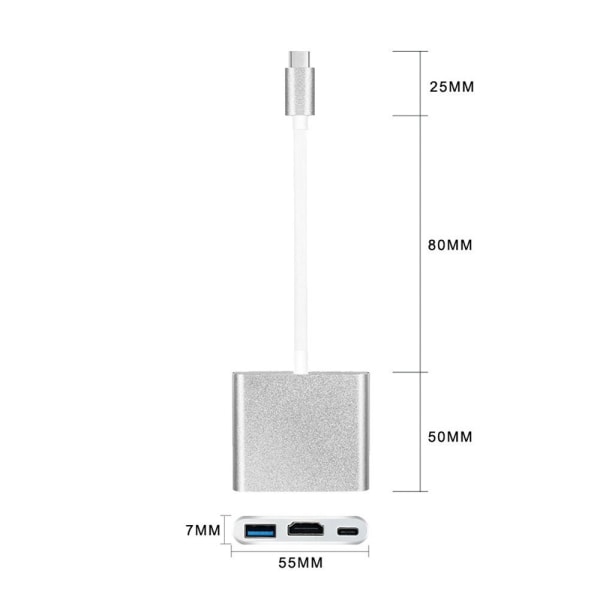 Thunderbolt 3 - Macbook USB-C Adapter - HDMI & PD USB 3.0