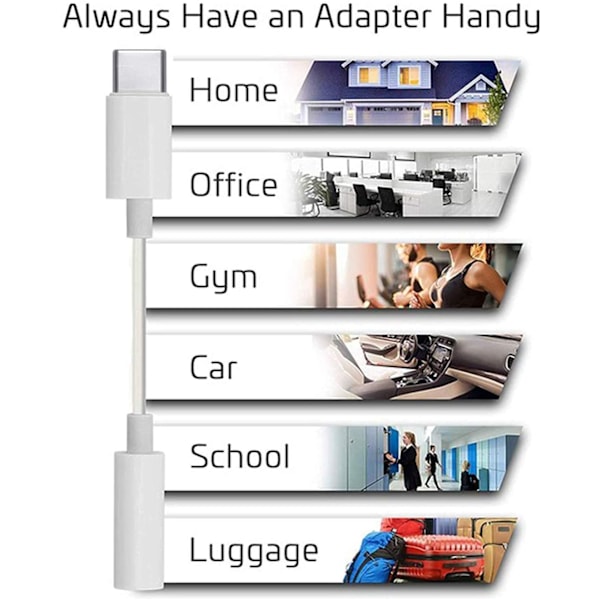 (2st) USB-C till 3.5mm adapter till Samsung S24 S24 S20 S21 S22 Vit