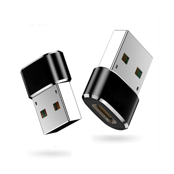 (2st) USB-adapter - USB typ A (hane) till USB-C (hona) - USB 3.1 (2PACK) C-hona till A-hane