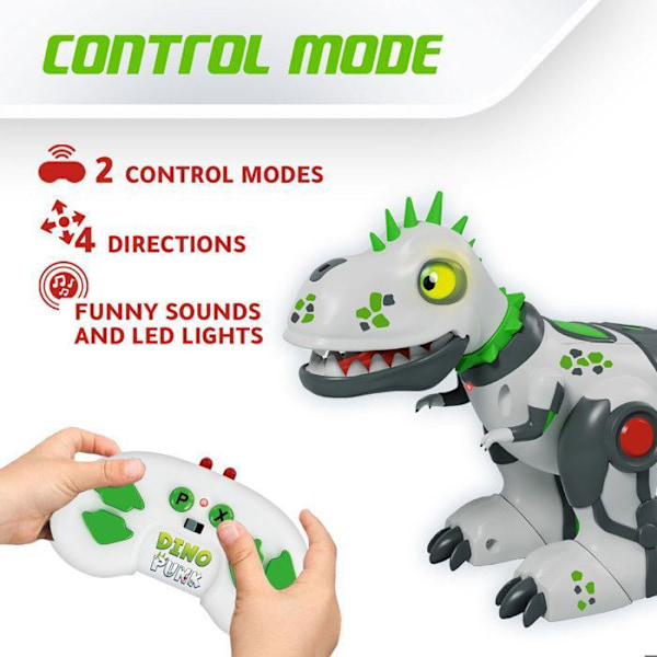 Dinopunk, børns fjernbetjening Dinosaur programmerbar robot 20 handlinger, legetøj til børn 5 år gammel dreng Fjernbetjening Robot Vector Robot