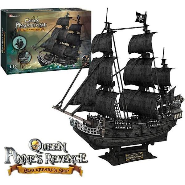Bådmodel at bygge - Black Pearl Model | Voksen- og børnemodel | 3D Puslespil Voksen | Børnemodel | Bate model