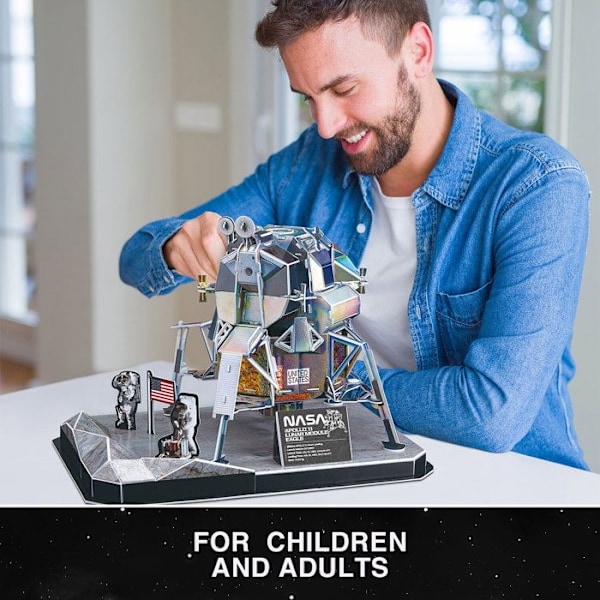 3D-puslespil Lunar Module Eagle, 3D-puslespil til børn, model til at bygge til voksne, gave til 8-årig dreng, modeller og modellering