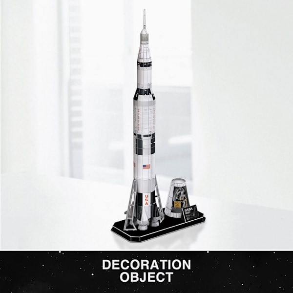 3D-puslespil Apollo Saturn V Rocket, 3D-puslespil til børn | Model til at bygge voksen, gave til 8-årig dreng, modeller og modellering