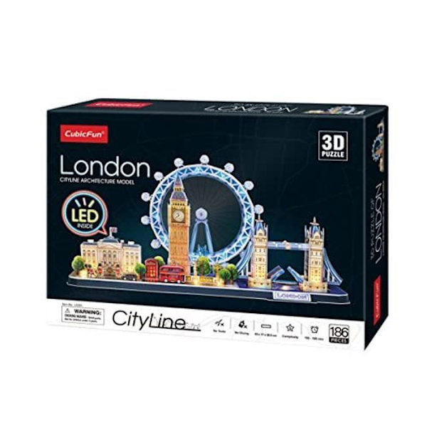 3D-pussel, London LED Cityline, modell att bygga, 3D-pussel för vuxna, pussel för barn 8 år, barnleksaksmodell, 186 bitar